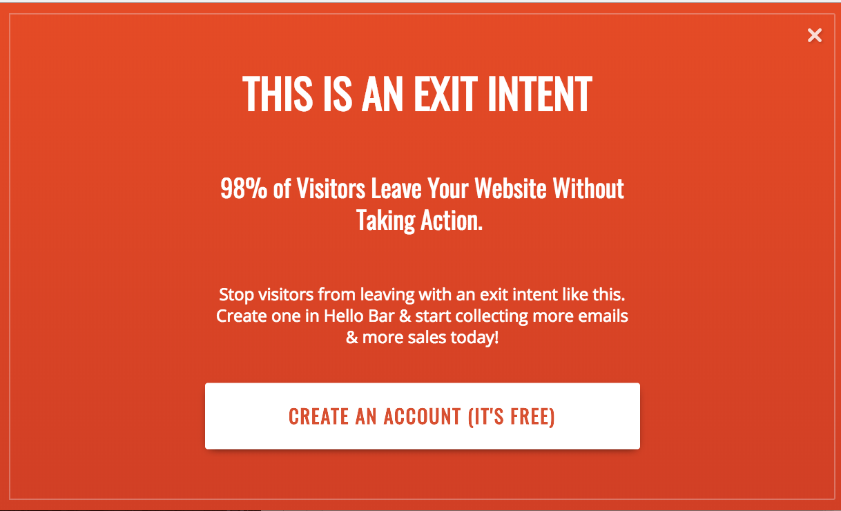 Create a sense of urgency to optimize your conversion rate - Exit Intent