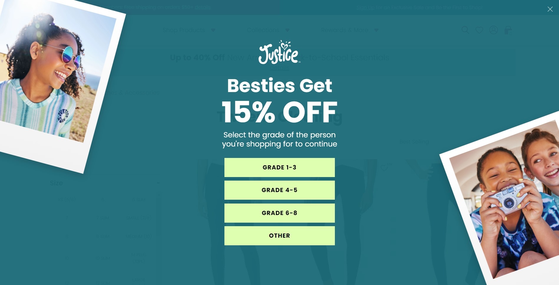 Shopjustice popup