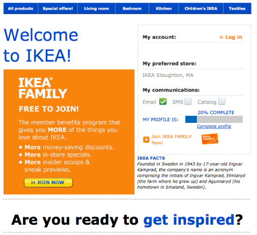 Ikea Welcome series email campaign examples