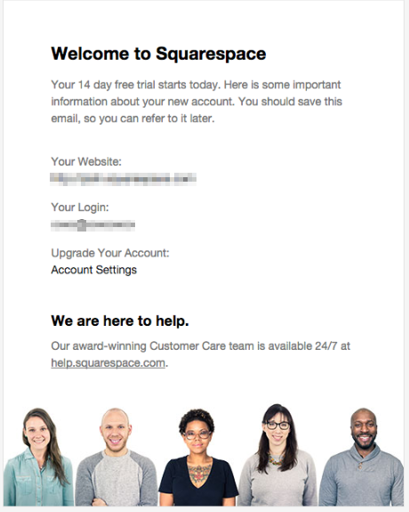 Squarespace Welcome series email campaign examples