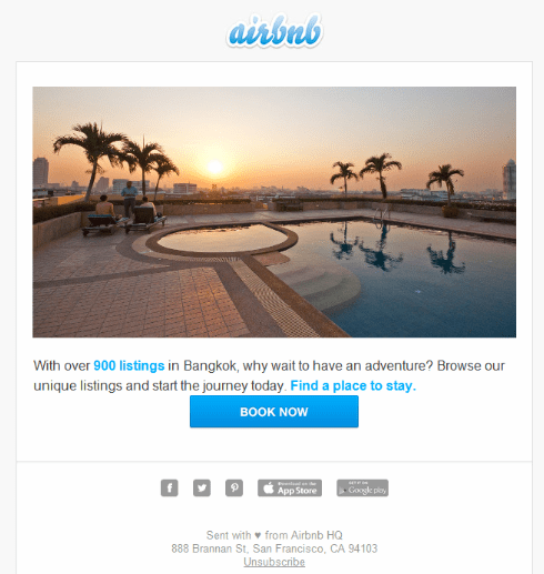 airbnb Transactional email campaign examples