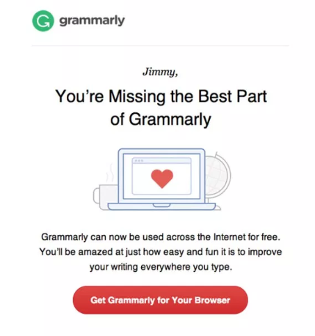Grammarly Retention email campaign examples