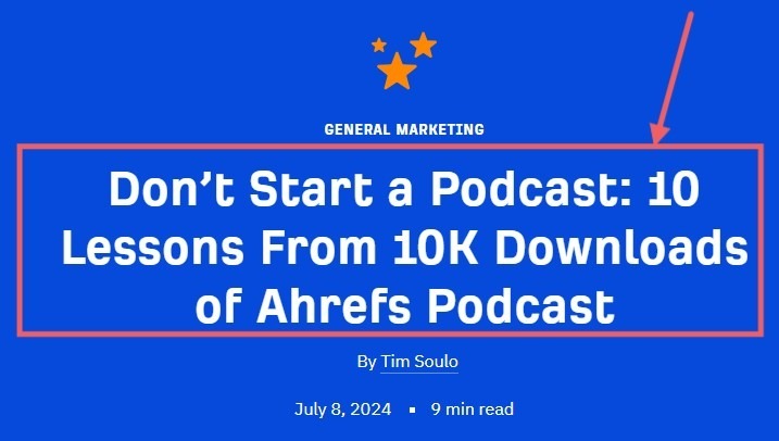 Ahrefs compelling headline
