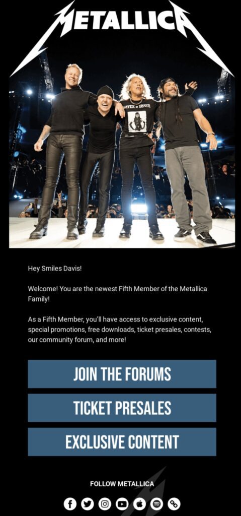 Metallica-welcome-email