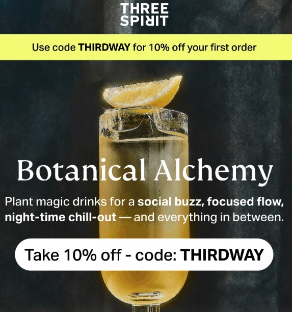 Three Spirit Welcome Email Example