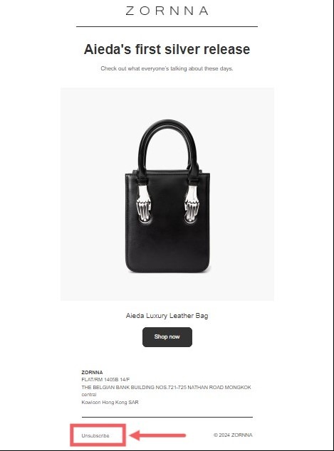 Zorna email Unsubscribe
