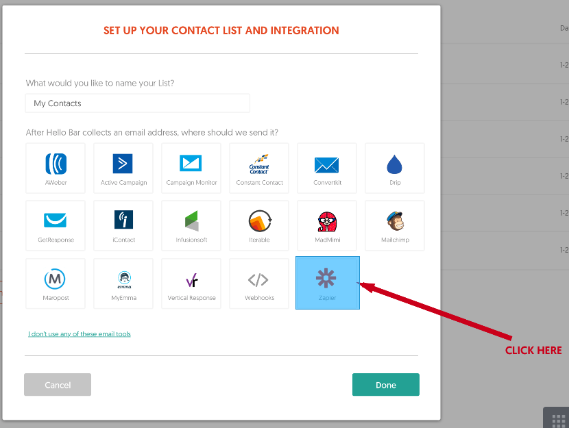 Hello Bar & Zapier: Send Your Leads To Your Favorite Apps Instantly!