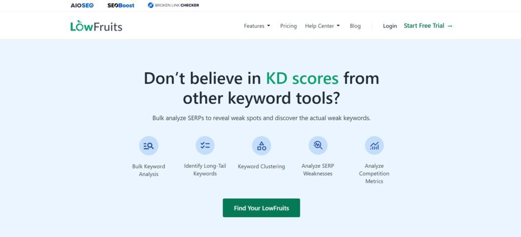 competitor analysis tool - LowFruits