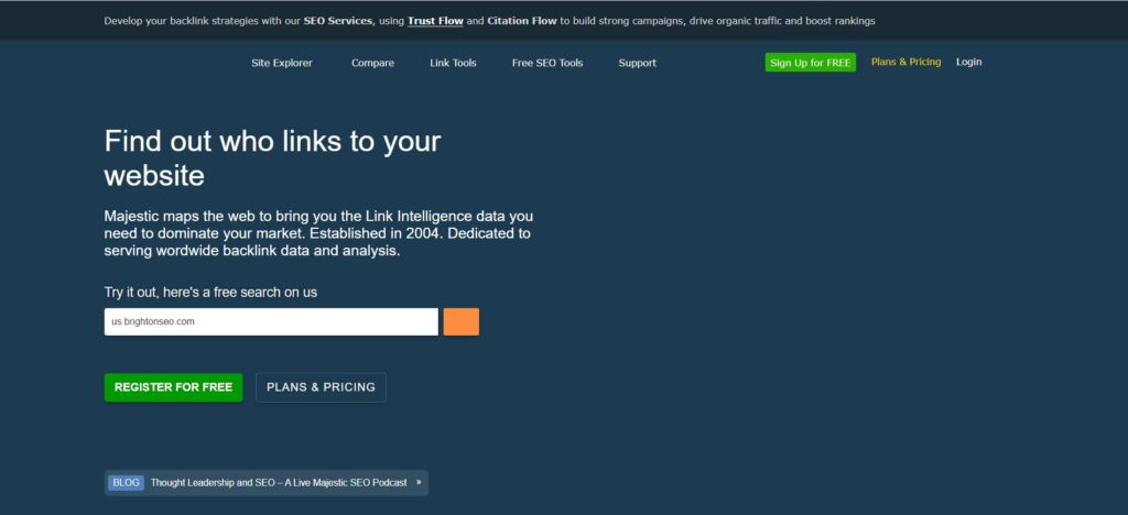 competitor analysis tool - Majestic