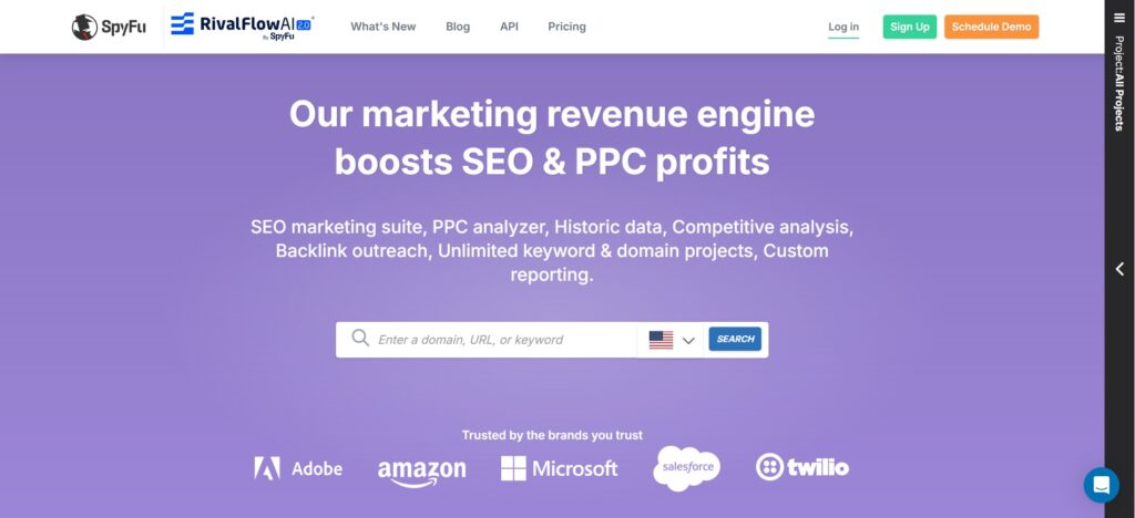 competitor analysis tool - SpyFu