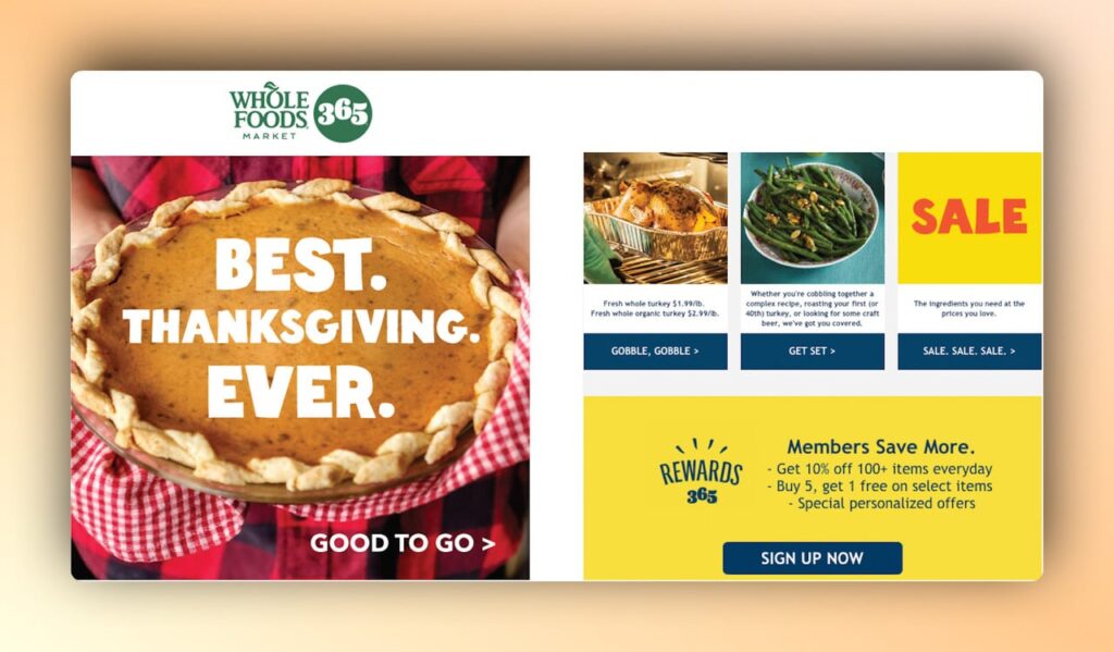 Top 10 Thanksgiving Popup Ideas to Boost Sales 4 Thanksgiving Popup Ideas - Wholefoods