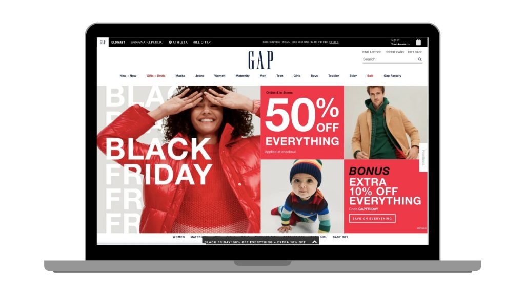 9 Tested Black Friday Popup Ideas for More Sales 5 black friday popup ideas - Gap