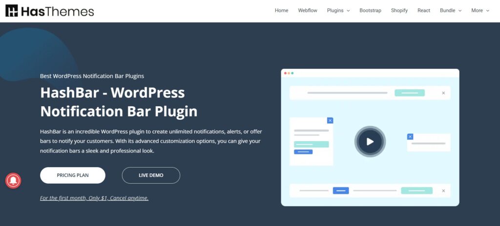 WordPress Notification Bar Plugins - HashBar