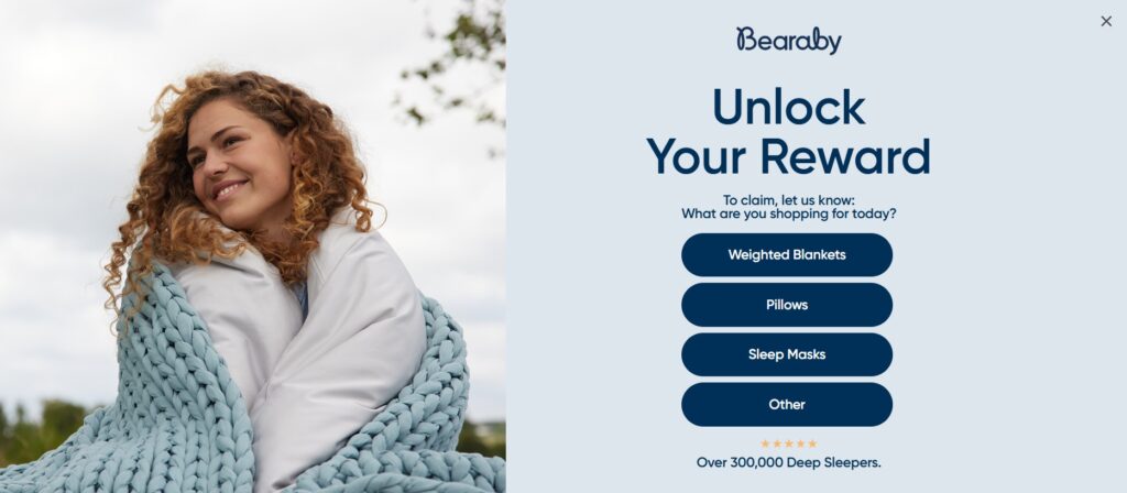 Website Popups examples - Bearby