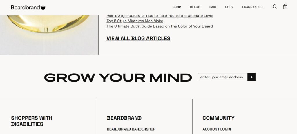 signup form examples - BeardBrand