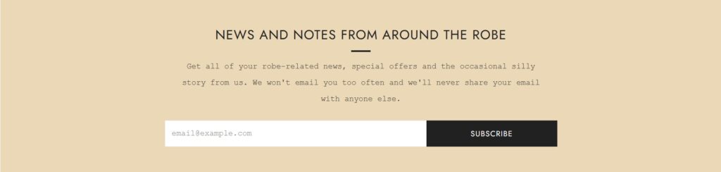 signup form examples - Highway Robery