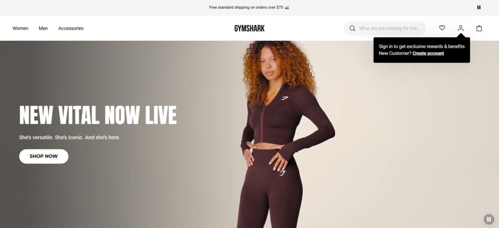 signup form ideas - Gymshark