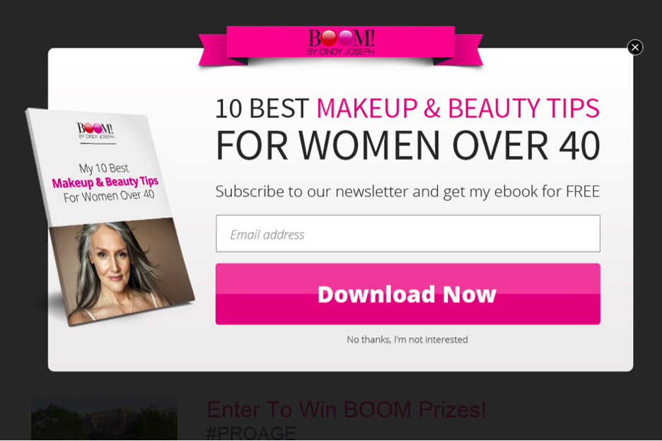 Ebook Popup Examples: BOOM! by Cindy Joseph