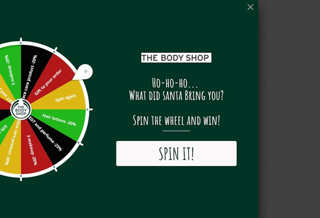 holiday popup ideas - BodyShop