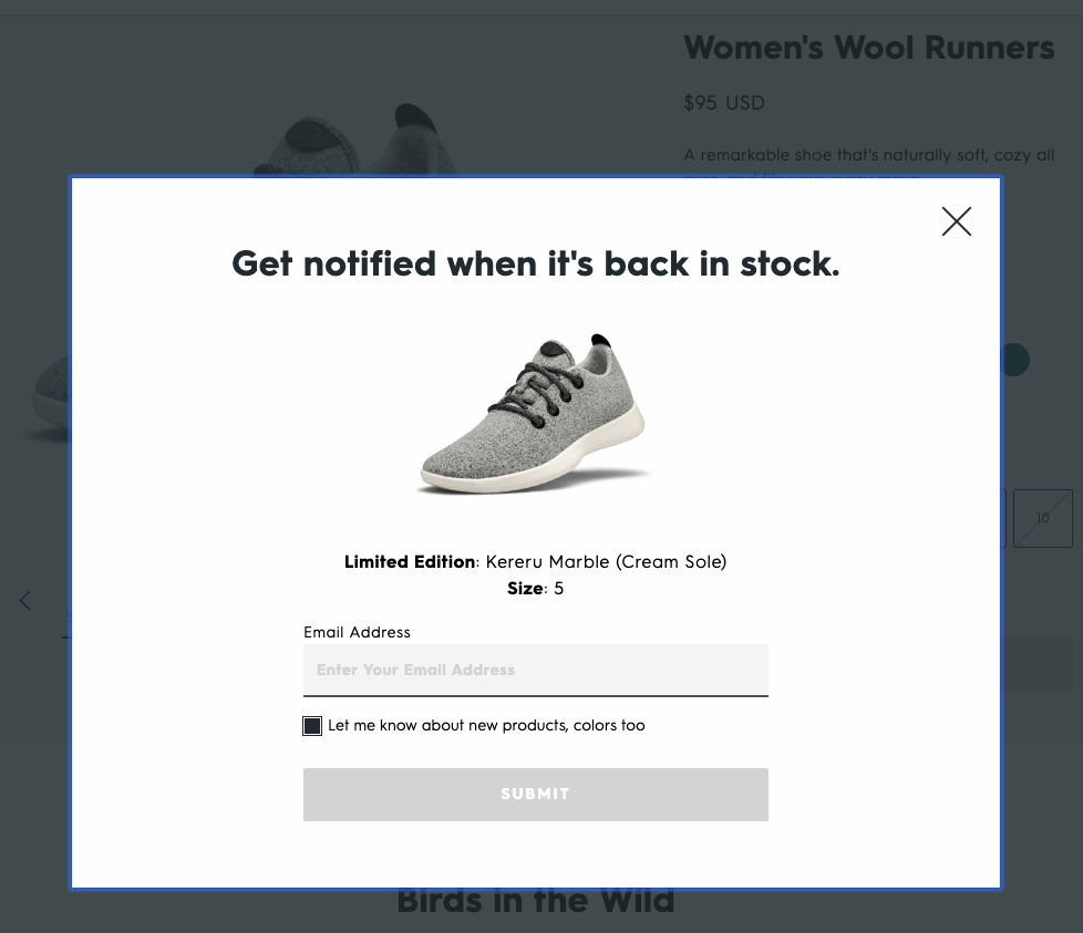 7 High-Converting Social Proof Popup Examples for More Sales 5 Social Proof Popup Examples - Allbirds