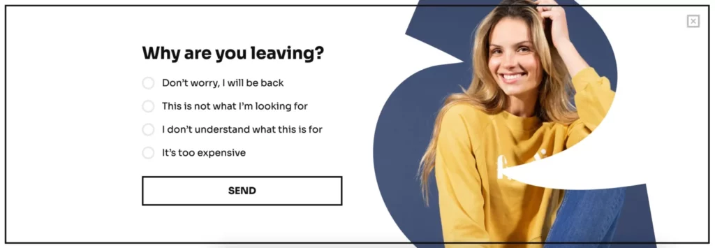 Exit intent popup examples - Getsitecontrol
