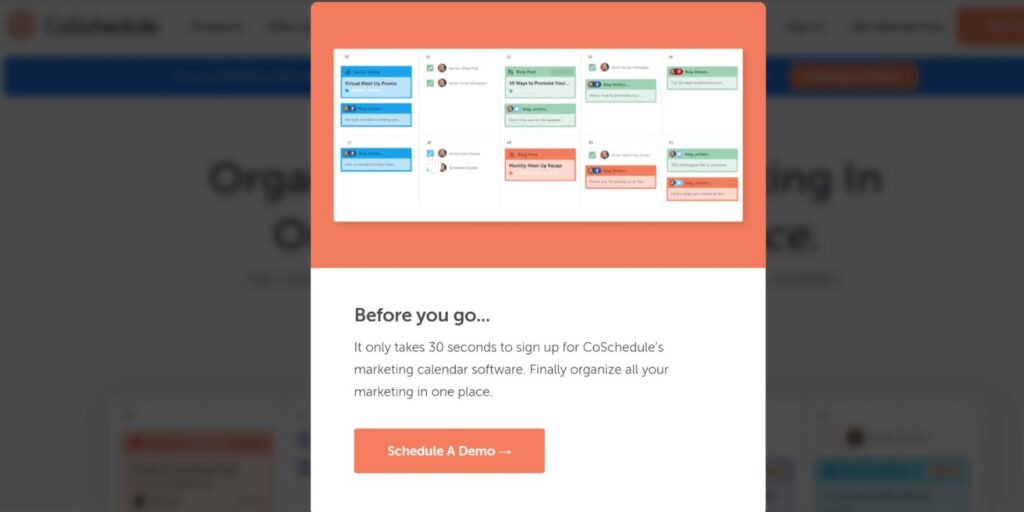 5 Best Overlay Popup Examples to Boost Conversion (With Real Brand Inspiration) 5 Overlay Popup Examples - CoSchedule