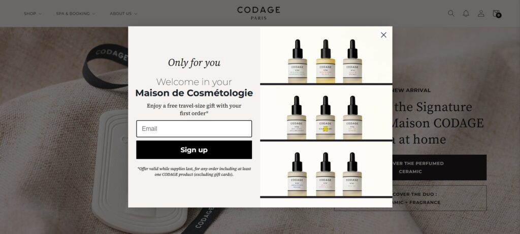 Discount Popup Example: 5 Real Use Cases And Helpful Best Practices For Better Conversions 2 Discount Popup Example - CODAGE Paris
